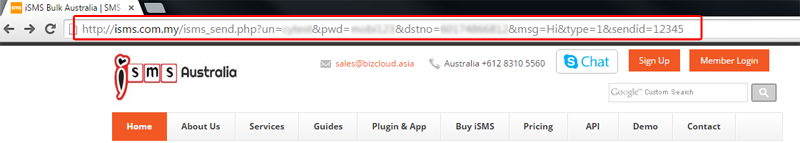 iSMS Australia with PHP