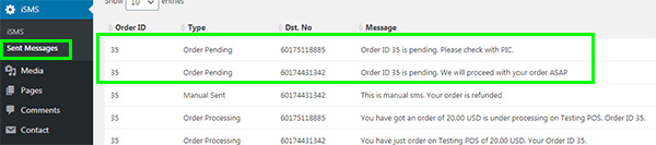 Configure Order Status WordPress iSMS E-Commerce australia
