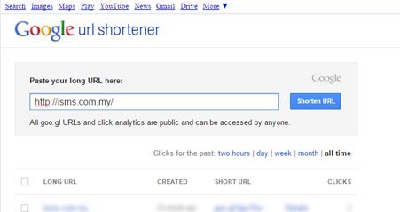 Bulk SMS with Google URL Shortener