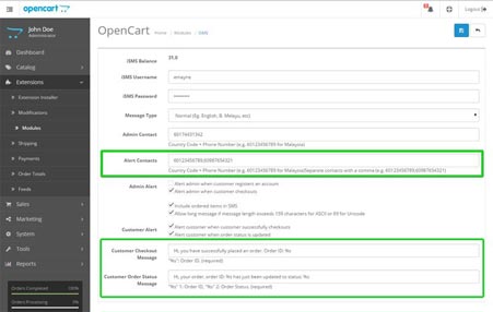Bulk SMS Australia Opencart Tutorial