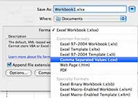 Export Excel to CSV File via Mac OS